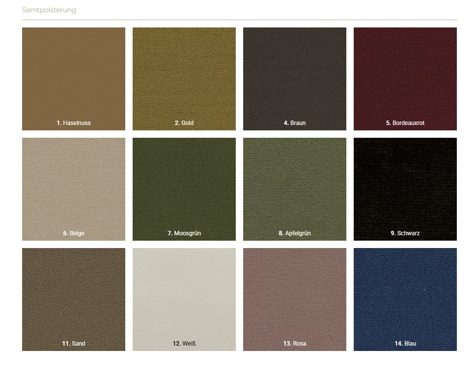 Hidrau Comfy – Samtpolsterung
